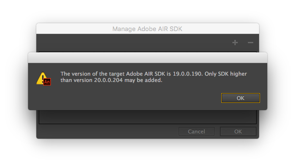 Adobe air 20.0